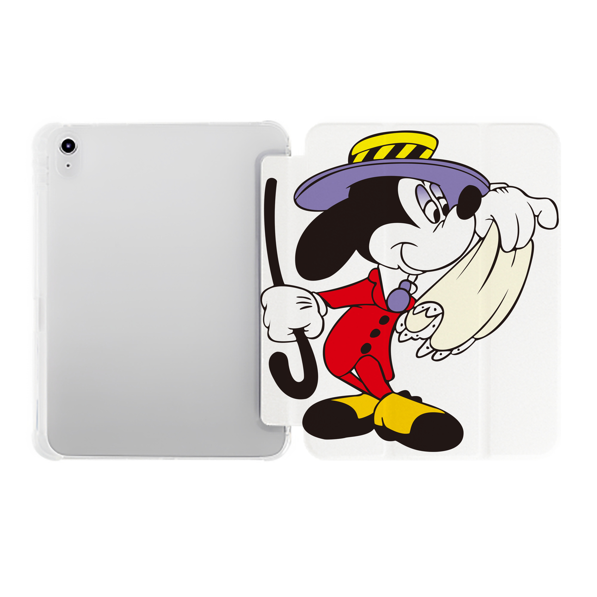 （画像用） ミッキーマウス Mickey Mouse IPad ケース ペン収納付き 三つ折りスタンド PUレザー×シリコン 対応機種9.5/10.5/10.9インチ